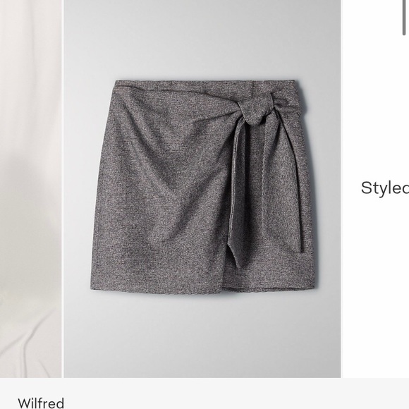 ARITZIA: Wilfred grey tweed mini skirt - Picture 2 of 6